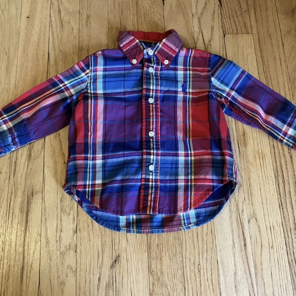 Ralph Lauren Baby Boy Botton Up Plaid Shirt 12 Month 12M - Picture 6 of 9